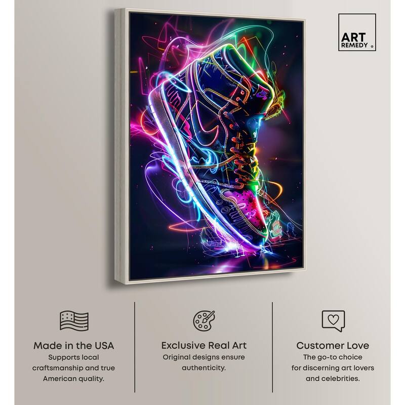 Bright Lights Sneaker Canvas by Art Remedy