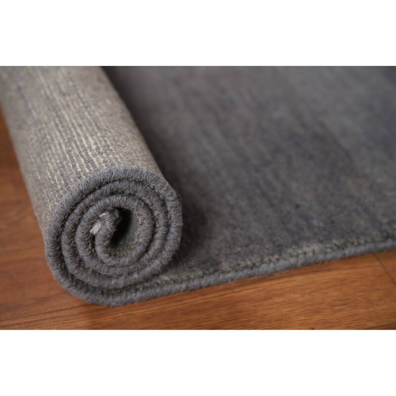 Modern Gray Gabbeh Oriental Accent Rug Hand-Knotted Wool Carpet - 2'6" x 3'10"