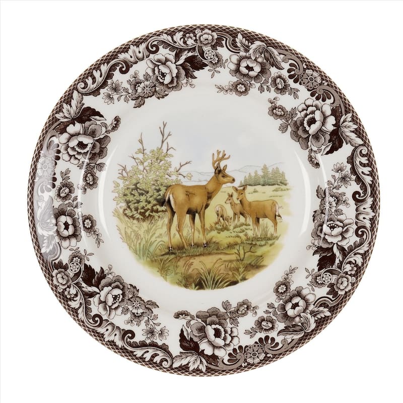 Spode Woodland Dinner Plate Animal Motifs - 10.5 - Mule Deer