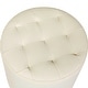 preview thumbnail 24 of 60, Adeco Round Ottoman Upholstered Tufted Faux Leather Footrest
