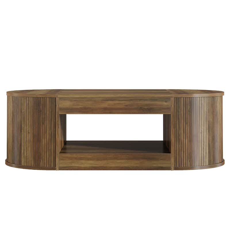 Large Coffee Table with Storage Shelf, Center Tea Cocktail Accent Table, Living Room Office Reception Sofa Table