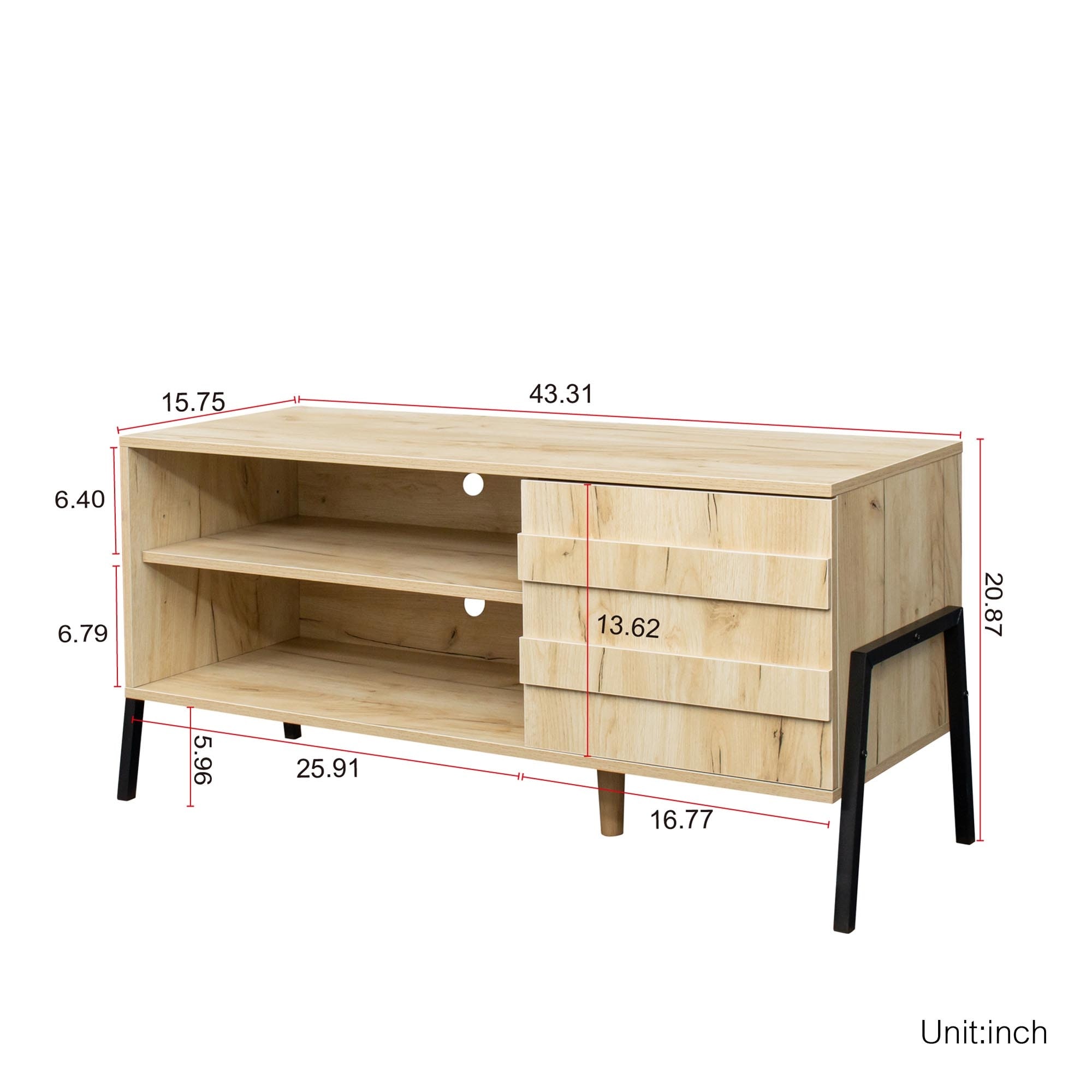 Mid-century modern TV Stand with storage space - Picture 15 of 15