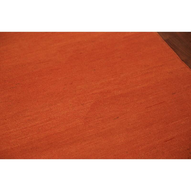Solid / Modern Gabbeh Runner Rug Hand-Knotted Wool Carpet - 3'0" x 9'9"