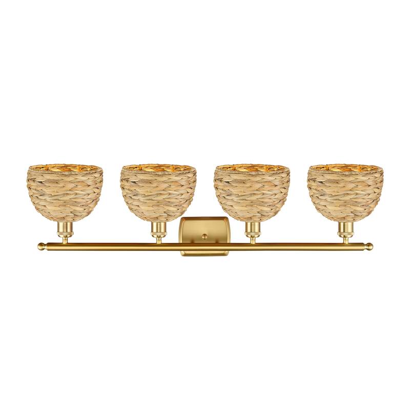 Innovations Lighting 516-4W-12-38 Woven Rattan Vanity Woven Rattan 4