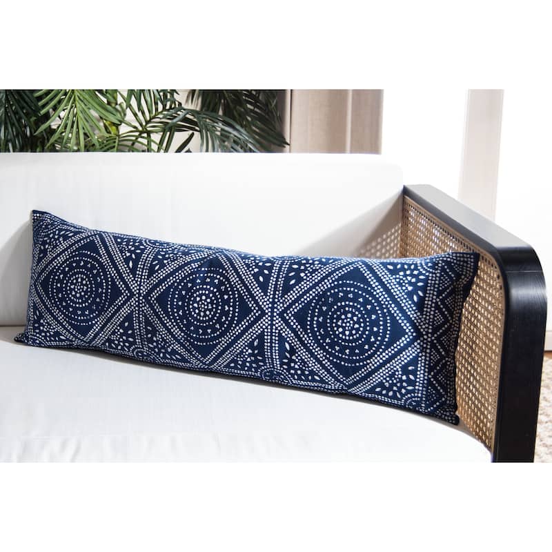 SAFAVIEH Bojka Bohemian Decorative Throw Pillow - Blue/White - 12Wx36L