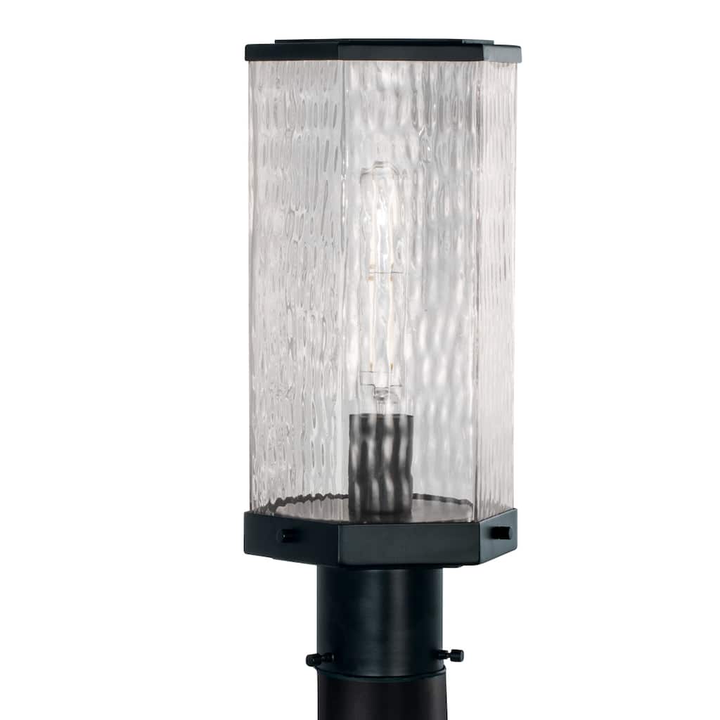 Elk Home Polygon Outdoor Post Lantern Light - Matte Black