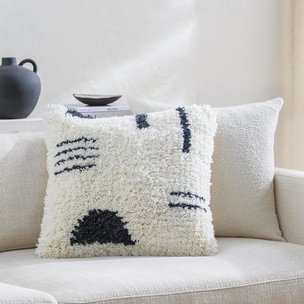 Artra Wool Contempoary Plush Throw Pillow