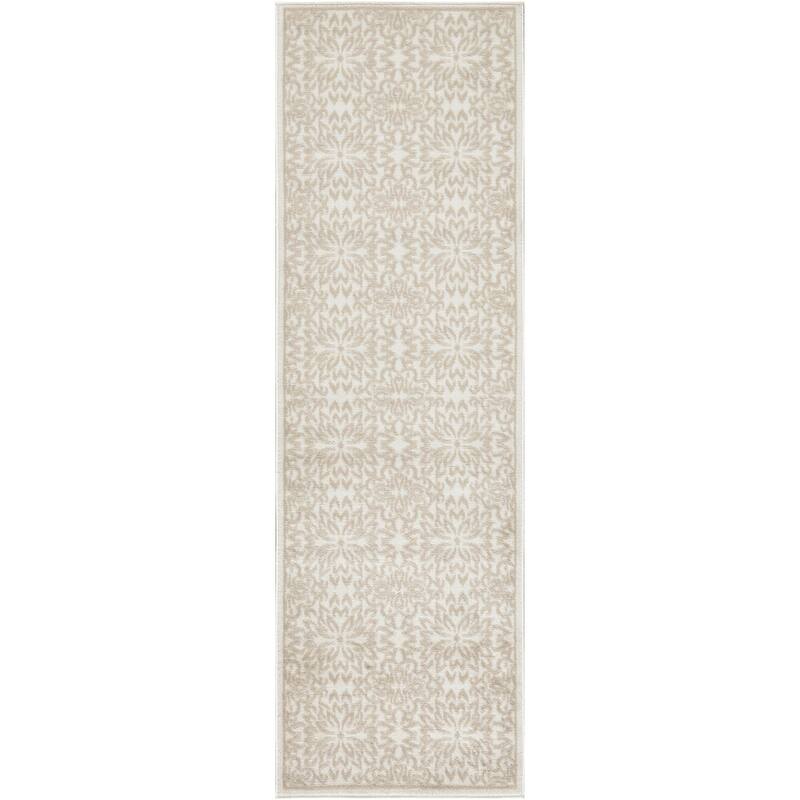 Bemoq Power Loomed Abstract Floral Traditional Stain Resistant Area Rug By HomeRoots - 87' X '27' X '0.5