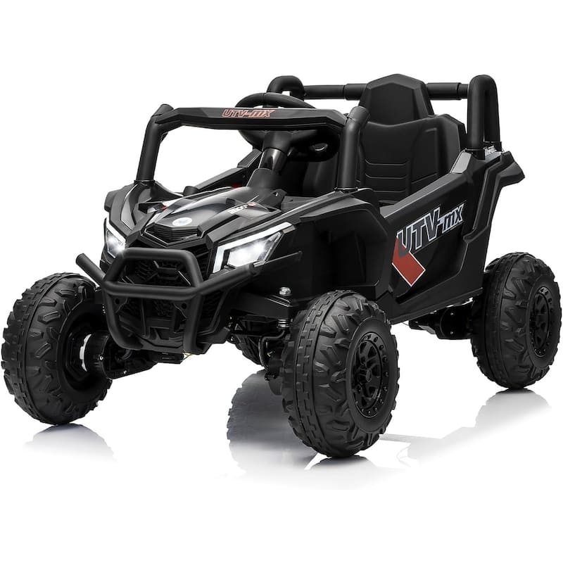 12V Kids Ride On Car,UTV Truck with Remote Control,Electric Vehicle with 4 Spring Suspension - Black