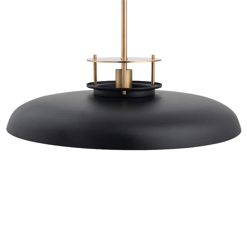 20" Modern Gold and Black 1-Light Dimmable Pendant Light