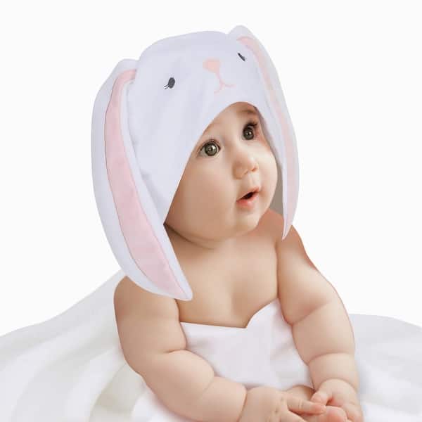 slide 2 of 5, Lambs & Ivy Baby/Infant Luxury Cotton Terry Bunny Hooded Bath Towel