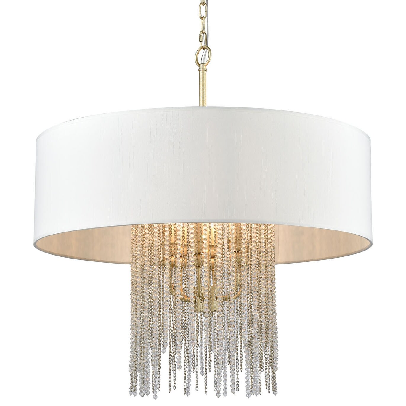 Elk Home 1141-107  Crystal Rain 6 Light 28" Wide Crystal Drum Chandelier - Chandeliers For Bedrooms by Overstock.com