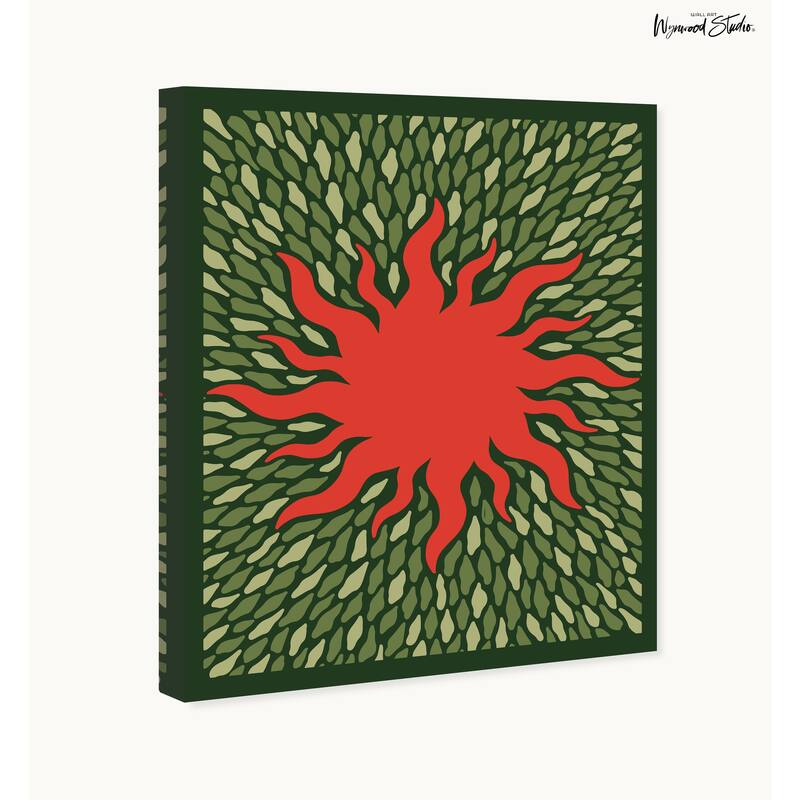 Wynwood Studio Canvas Floral and Botanical Reddish Sun in the Park Red Modern & Contemporary Wall Art Canvas Print