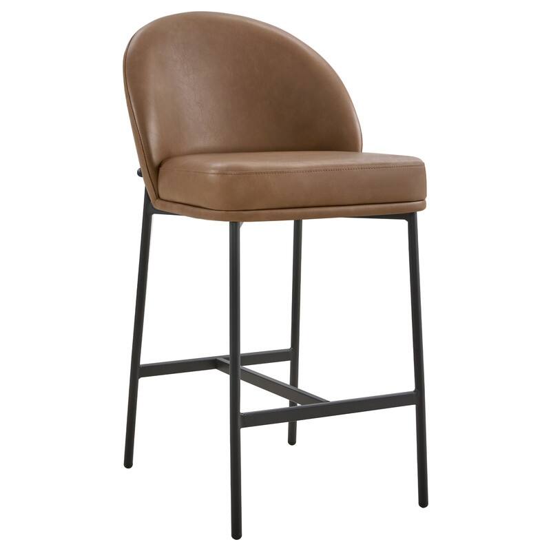 Spruce & Spring Upholstered Counter Bar Stool with Metal Frame