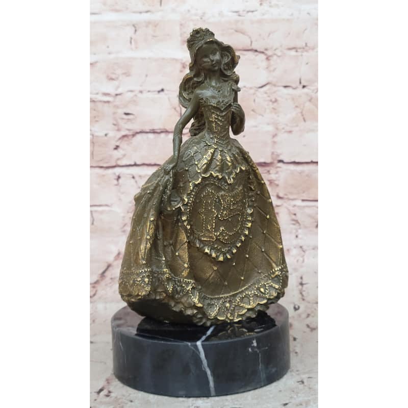 15Th Birthday Bronze Sculpture – Elegant Quinceañera Girl In Dress
