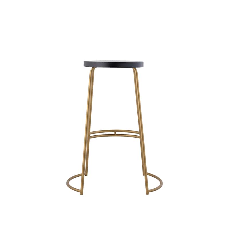Trinity 28.75" Modern Designer Iron Curved Backless Bar Stool, by JONATHAN Y