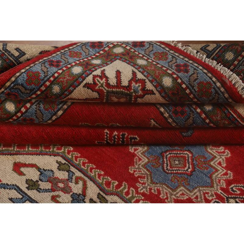 Traditional Kazak Oriental Area Rug Handmade Red Wool Carpet - 8'7"x 11'3"
