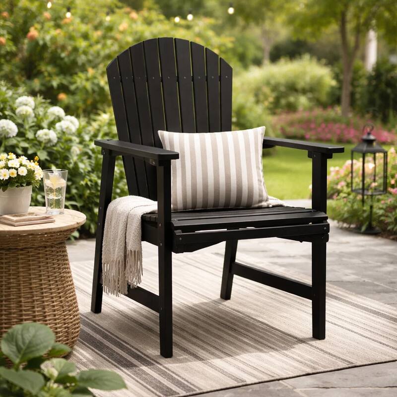 Pima Outdoor Dining Chair Set of 2, Adirondack Dark Gray Acacia Wood