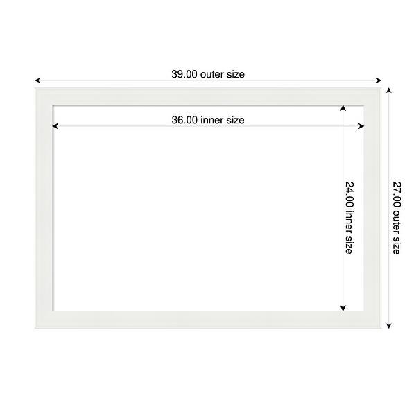 dimension image slide 7 of 9, Amanti Art Vanity White Narrow Framed Dry Erase Magnetic Board