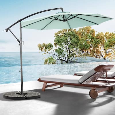Best Choice Products 10ft Offset Hanging Market Patio Umbrella w/Easy Tilt Adjustment, Polyester Shade, 8 Ribs