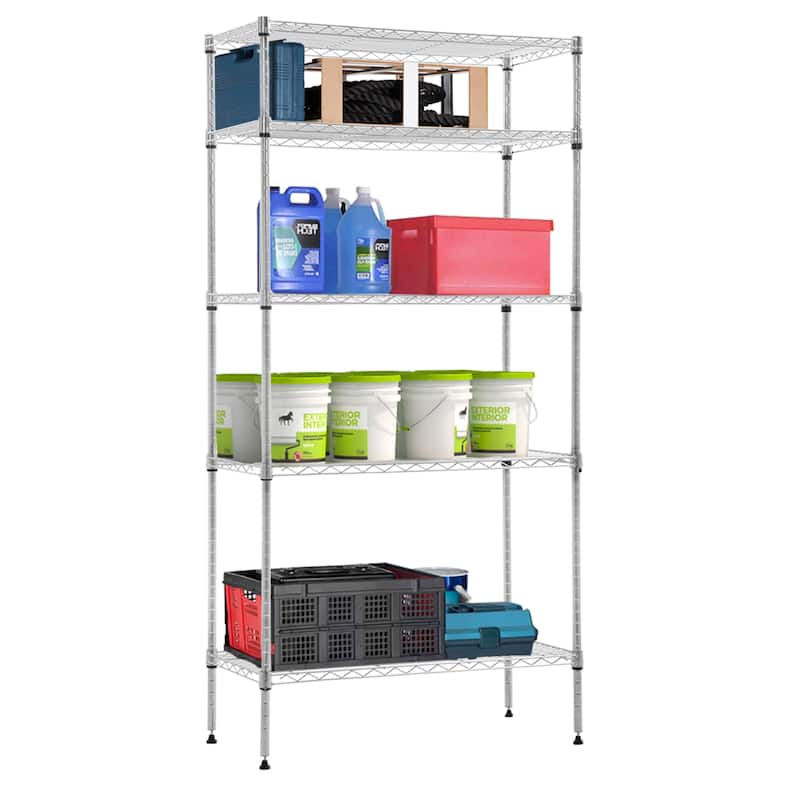 Atwood 5-Tier NSF Certified Wire Shelving Rack with Adjustable Shelving and Includes Wheels