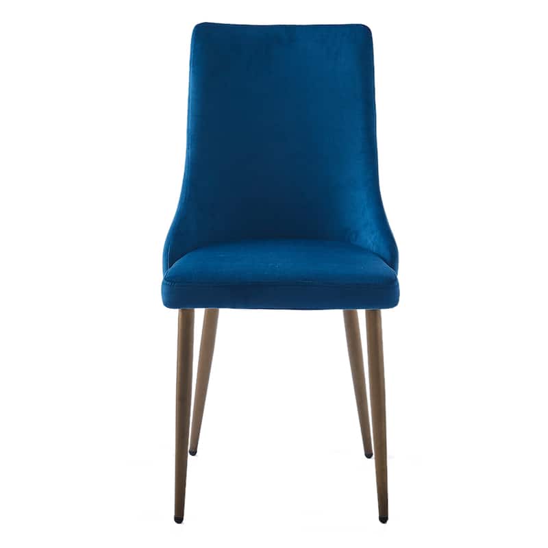 Mid-Century Velvet and Metal Dining Chair, Set of 4 - Black and Aged Gold