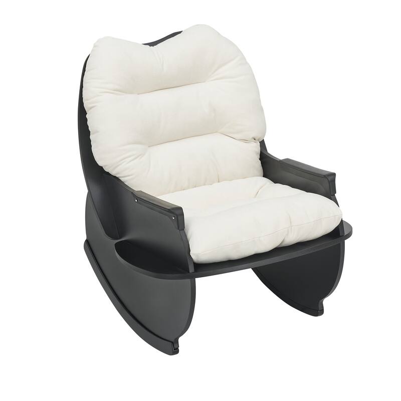 Upholstered Accent Chair for Nursery, Playroom, Bedroom and Living Room, Small Contemporary Rocker, Kids Cushioned Arm Chair