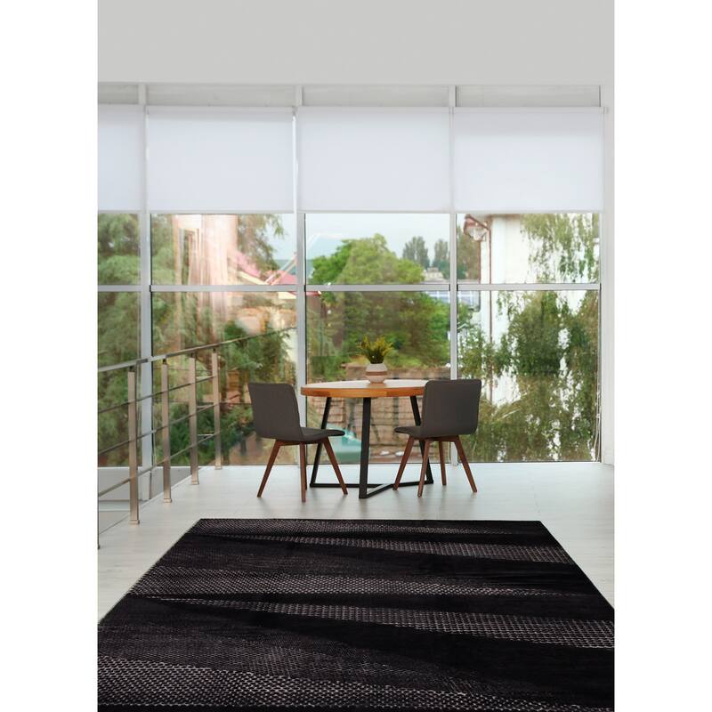 ECARPETGALLERY Hand-knotted Tangier Black Wool Rug - 9'11 x 13'11