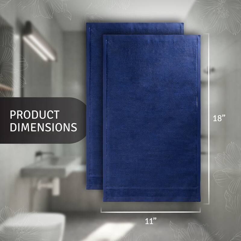 Creative Scents Navy Blue Cotton Velour Fingertip Towels Set of 4 - 11x18