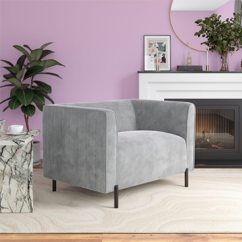 CosmoLiving Blair Upholstered Accent Chair and a Half - Light Gray