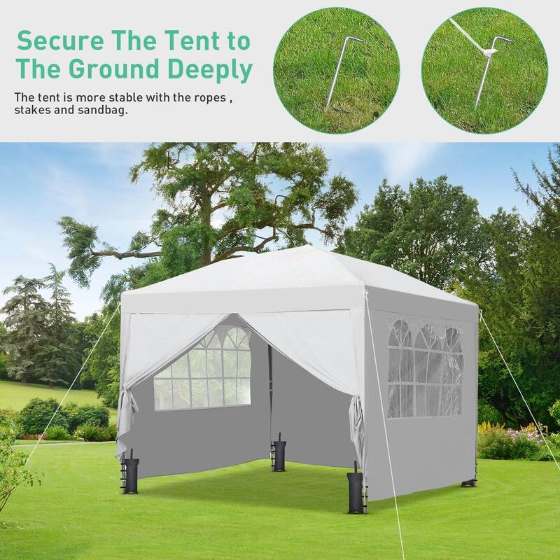 Ainfox 10'x10' Pop Up Canopy Tent Outdoor Commercial Instant Gazebos Portable Shelter Canopies