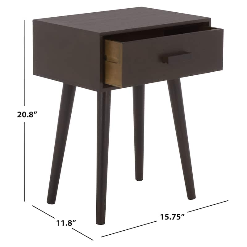 SAFAVIEH Fraida 1-Drawer Side Table - 15.8" x 11.8" x 20.8" - 16"W x 12"D x 21"H