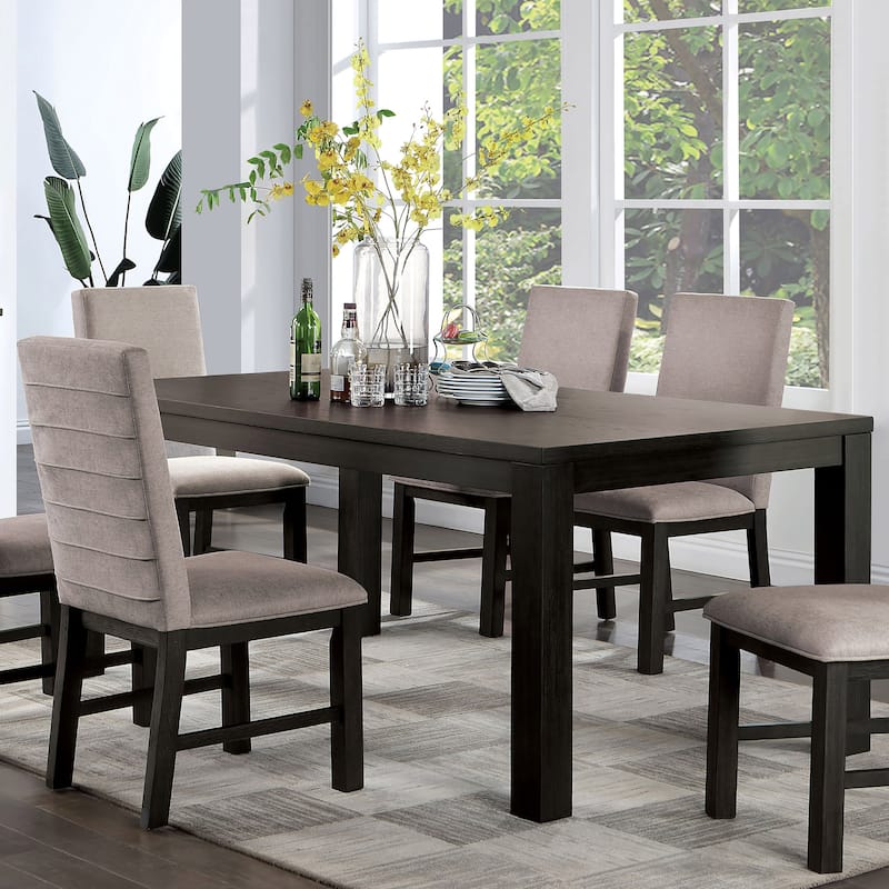 Plax Transitional Antique Black and Grey Wood 5-Piece Dining Table Set by Furniture of America - Antique Black