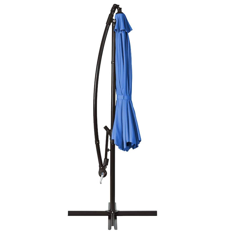 10 Ft Patio Offset Hanging Umbrella with Easy Tilt Adjustment