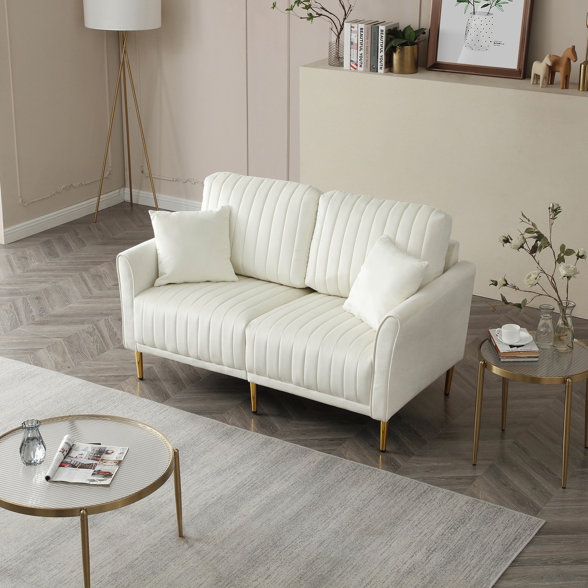 Cream loveseat outlet sofa