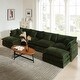 preview thumbnail 1 of 162, Cloud Chenille Upholstered Modular Sectional Sofa with DIY Combination Design Green 4-Seater Sofa+Ottomans*2