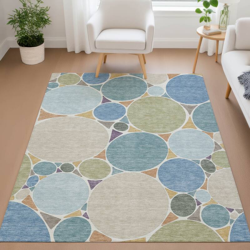 Machine Washable Indoor/ Outdoor Contemporary Rowan Chantille Rug