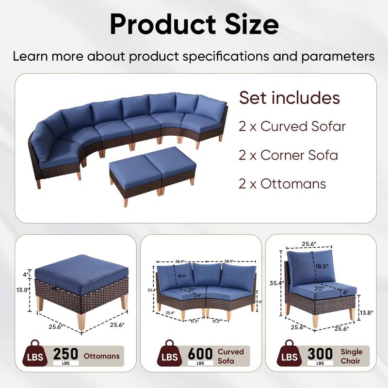 8-Piece Outdoor Patio Conversation Set