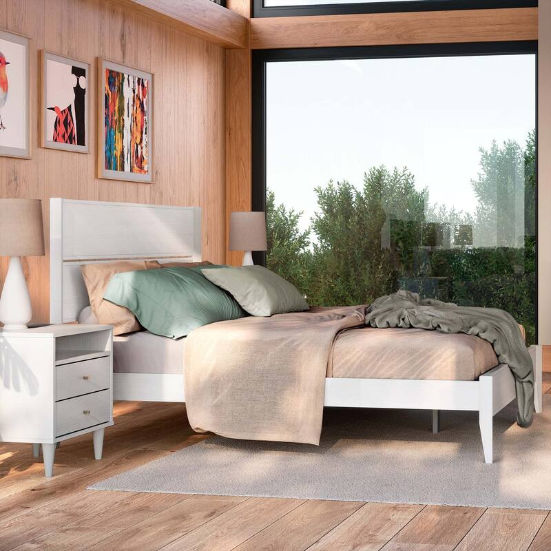 Grain Wood Furniture Mid Century Panel Bed