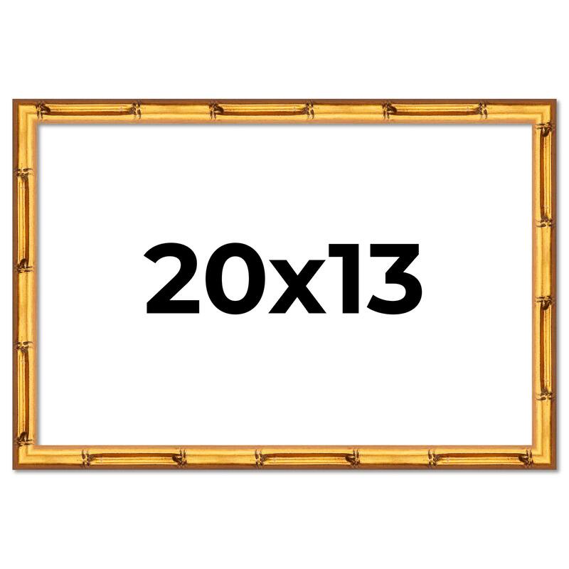 20x13 Frame Gold Bamboo Picture Frame Modern Photo Frame Includes UV Acrylic Shatter Guard Front Acid Free Foam Backing Board