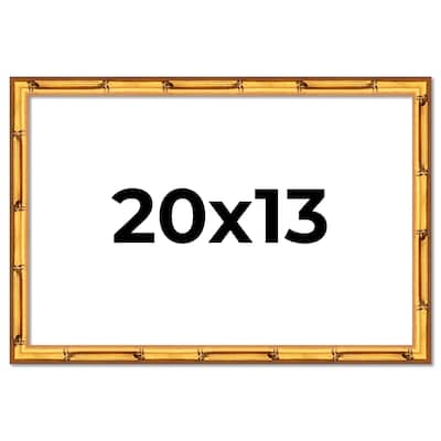 20x13 Frame Gold Bamboo Picture Frame Modern Photo Frame Includes UV Acrylic Shatter Guard Front Acid Free Foam Backing Board