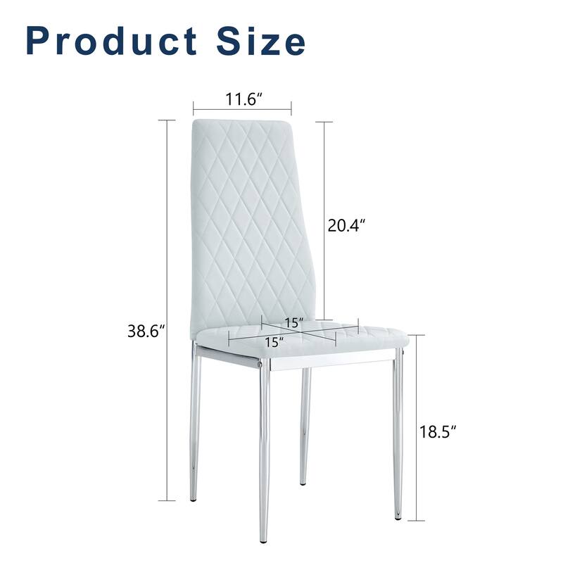 8-Piece Set Dining Chairs, Mid-Back Conference Chairs, 45D High-Density Resilient Sponge Cushion