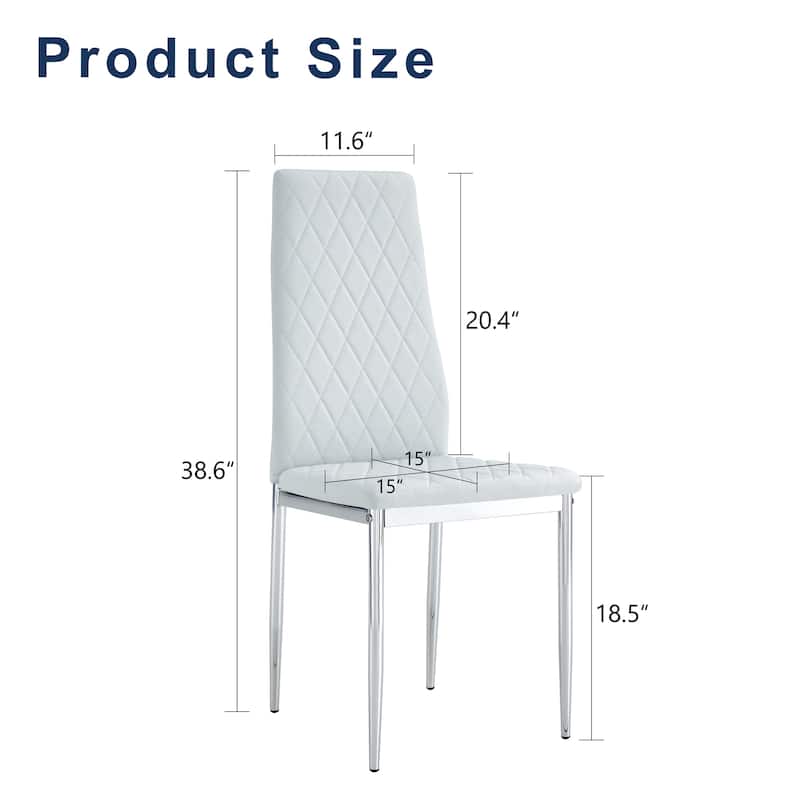 Dining Chair Reception Chair Kitchen Chair Side Chair Office Chair Coffee Chair Set of 8 with Metal Legs