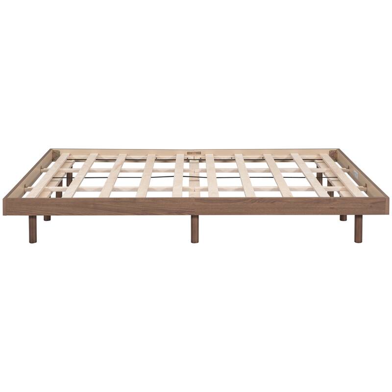 Modern Design Queen Size Floating Platform Bed Frame, White