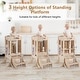 preview thumbnail 8 of 8, Gymax Foldable Toddler Step Stool Wooden Kitchen Standing Tower w/ - Natural
