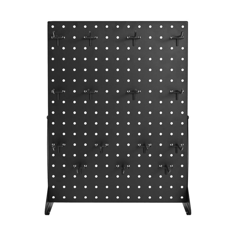 Black Tabletop Pegboard Display Stand 2 Set with 30 Hooks and 11 lbs Load - 13.19” x 4.49” x 17.32”