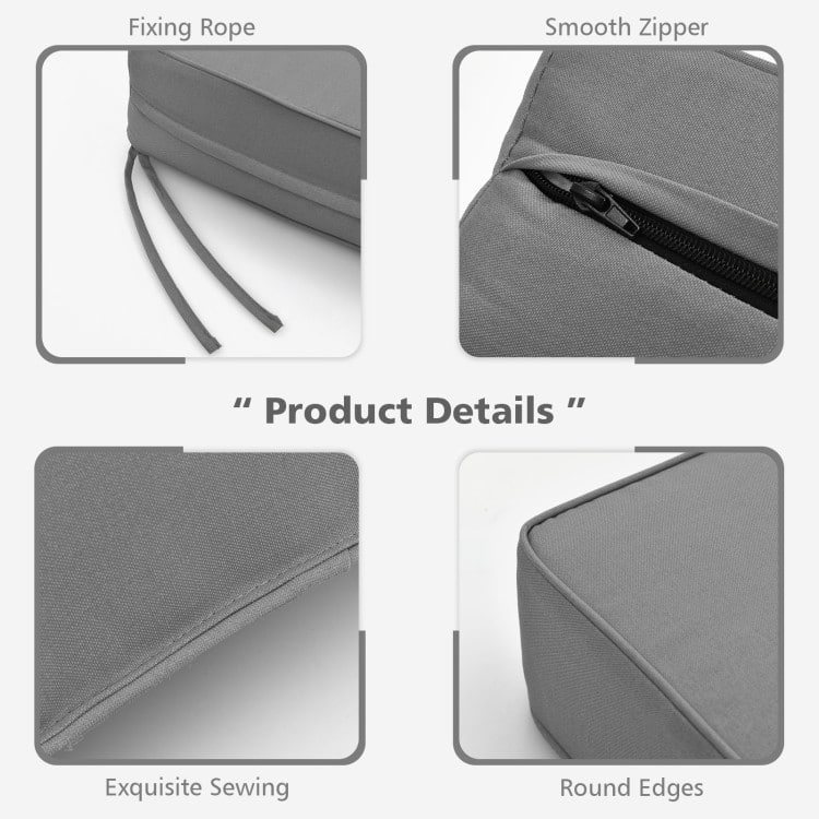 Deep Seat Chair Cushions with Backrest and Tie Belts for Patio or Home - 25" x 25" x 6"