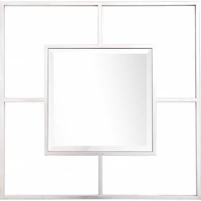 HomeRoots 32" Painted Square Accent Mirror Wall Mounted With Metal Frame - 34