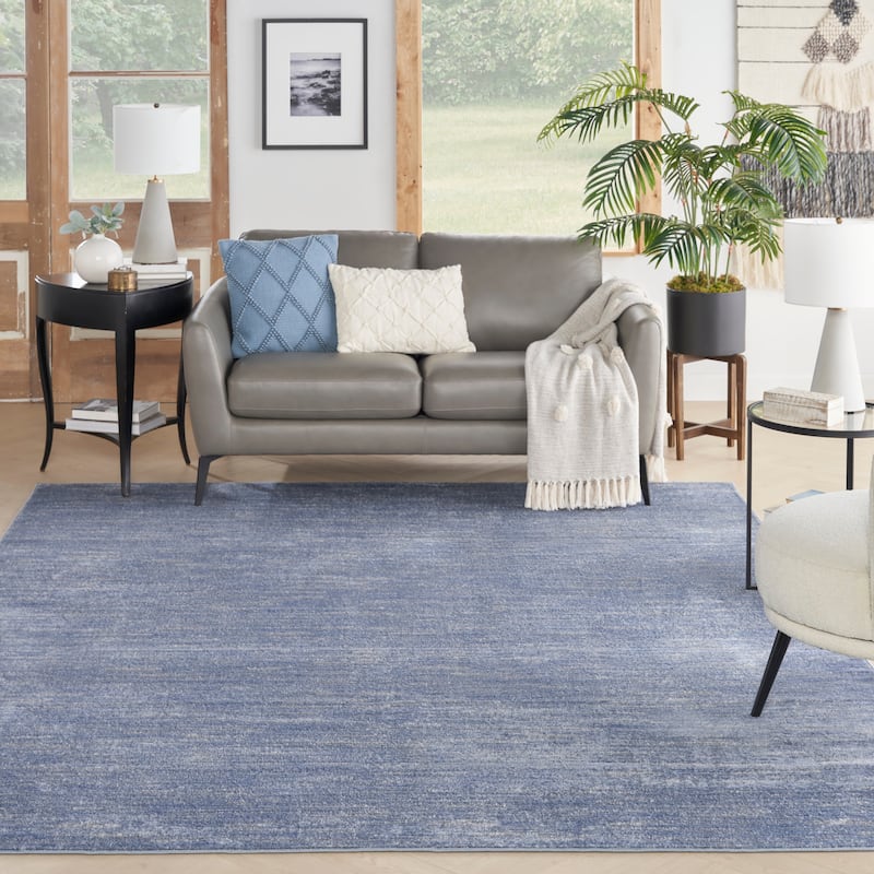 Nourison Modern Solid Indoor/Outdoor Area Rug - 8' x 10' - Blue/Grey