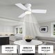 preview thumbnail 20 of 28, 32" Smart Gold & White Flush Mount Dimmable Ceiling Fan - 32''